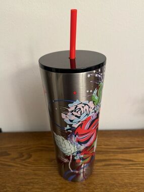 NWT Starbucks 2023 Holiday Immersive Floral Stainless Steel Tumbler Venti 24oz